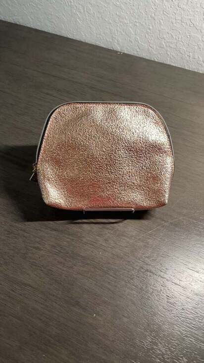 Estee Lauder Handbags - Estee Lauder Rose Gold Shimmer Cosmetic Makeup Bag